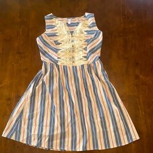 Red white and blue striped dress